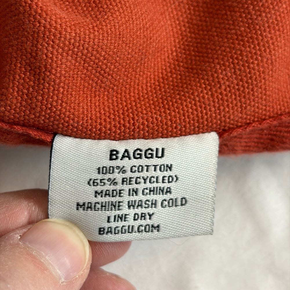 BAGGU Duck Bag – Washed Rust Orange Canvas Tote / Crossbody - Picture 5 of 6